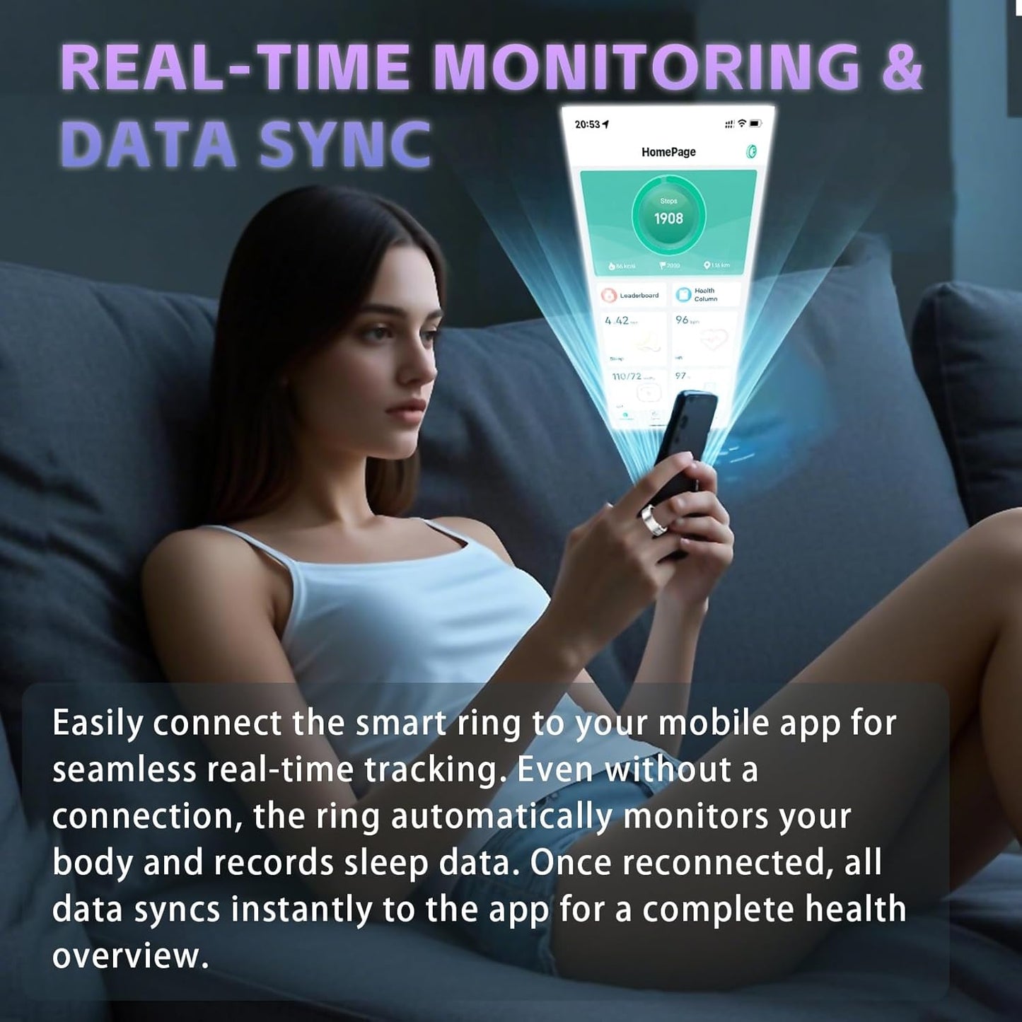 Smart Ring for Women – Fitness Tracker Ring with Heart Rate, SpO2, Blood Pressure, Sleep Monitoring, Step & Calorie Counter, No Subscription Fee, iOS & Android Compatible (Silver, 13)