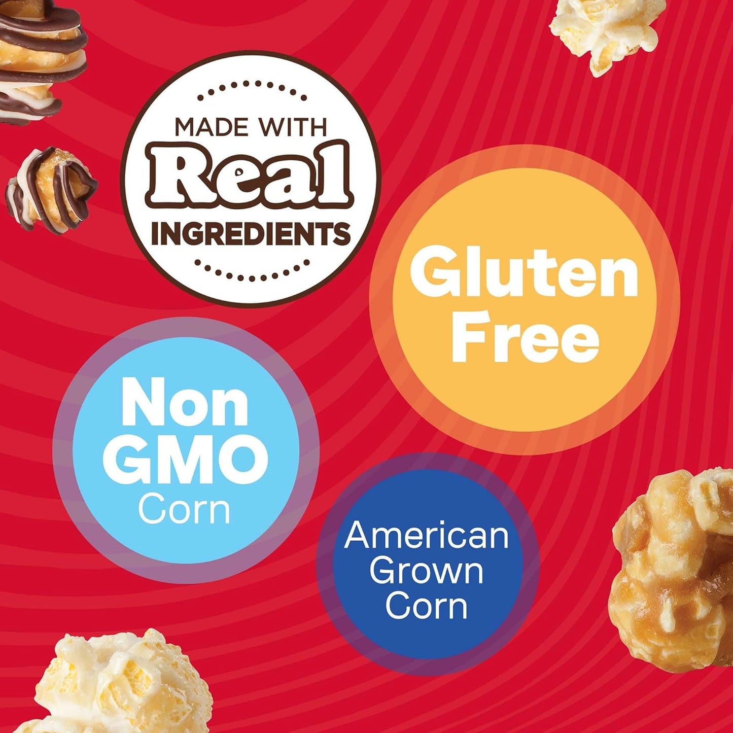 Popcornopolis Gourmet Popcorn Mini Cones Variety Pack – 10 Each of Zebra, Cheddar Cheese, Caramel & Kettle Corn Popcorn, Great for Gifting, Parties & Snacks, (40-Count Case)