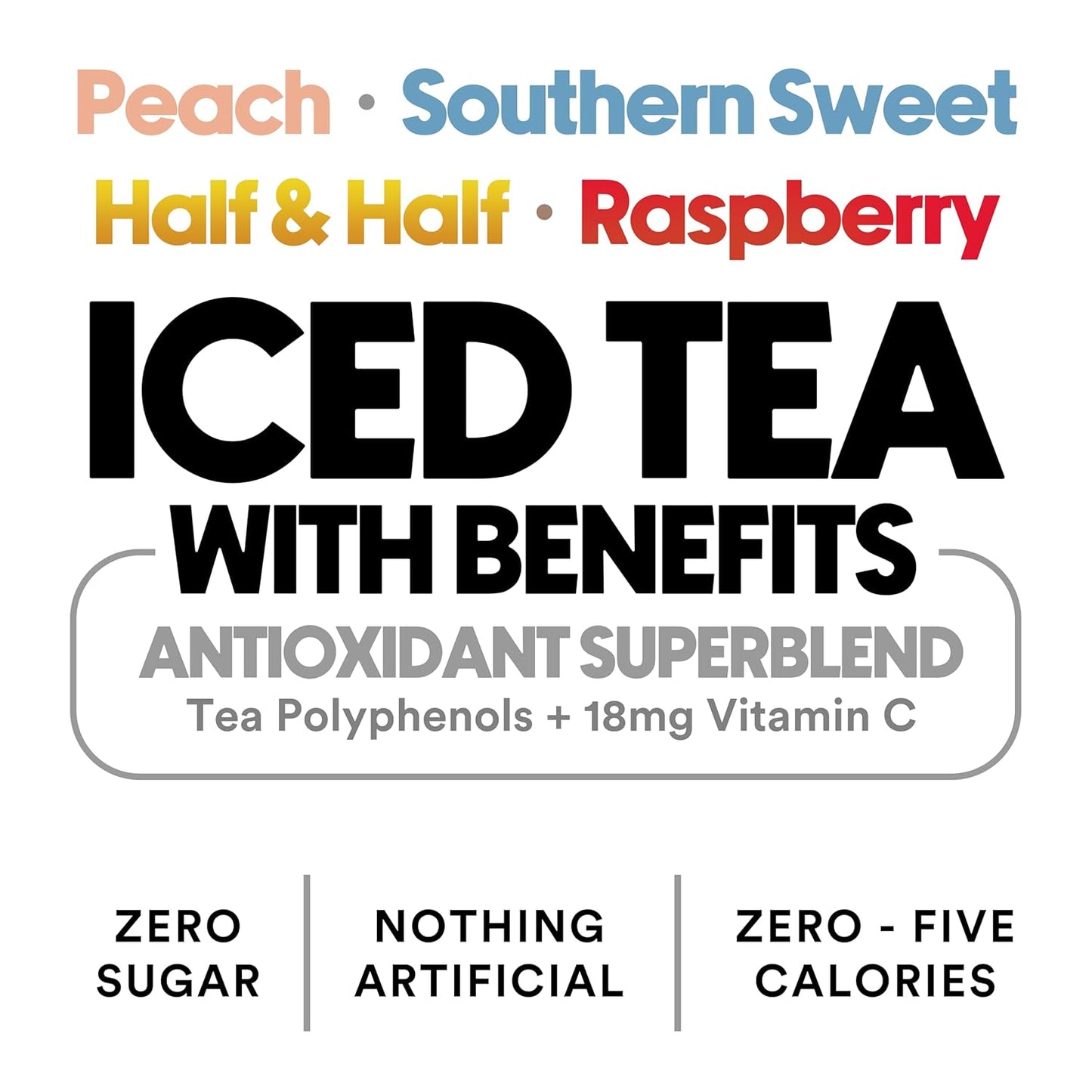 Ryl Iced Tea MVP Variety Pack – Antioxidant Superblend, No Artificial Ingredients, Zero Sugar, Five Calorie, Low Carb, Non-GMO, Kosher, Gluten Free, Made in the USA, 12-Pack, 16 Fl Oz