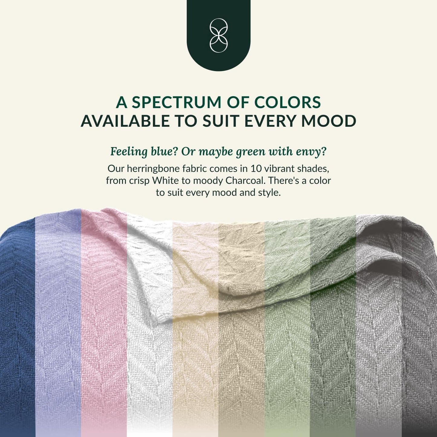 Herringbone Cotton Twin Blanket for Couch, Bed,Sofa, Home Decor, Soft, Lightweight, All-Season Bed Blanket, 68 x92, Seafoam Green