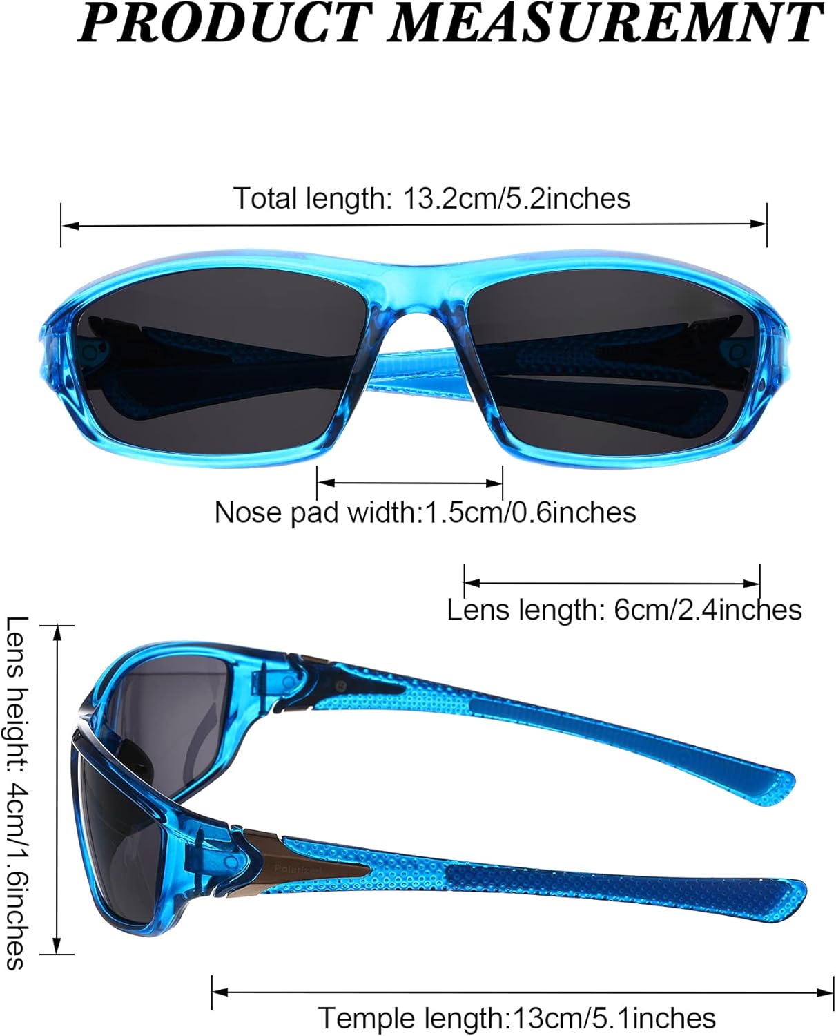 Frienda 6 Pack Polarized Sport Sunglasses for Men Multipack Fit over Glasses Pack Lot Set Men's Sport Fishing Eyeglasses