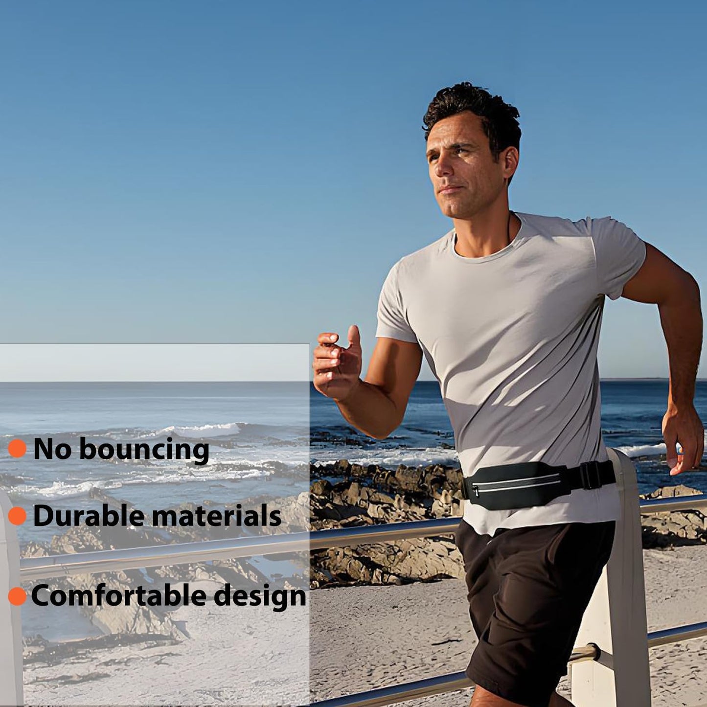 Running Belt Fanny Pack, Slim Runners Waist Pack for Men & Women [Fits ALL Phones], Money Belt, Reflective Running Gear Accessories Fitness Phone Holder for Exercise Marathon Jogging (Black1)