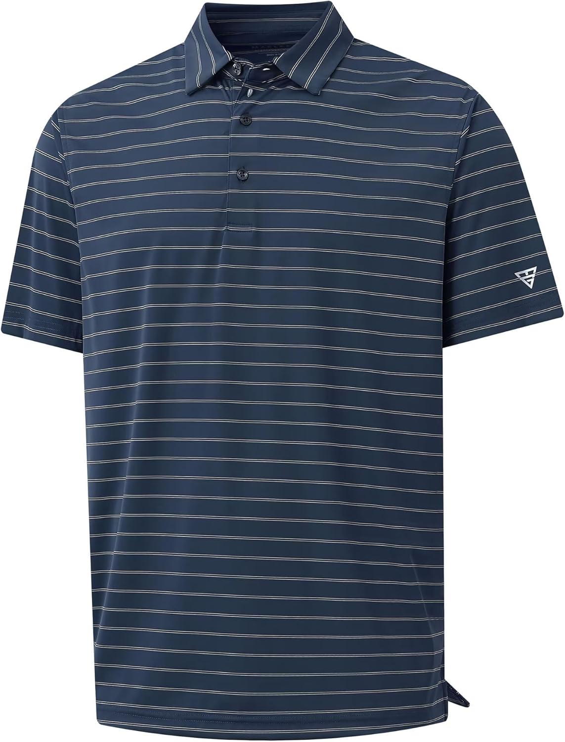 M MAELREG Mens Striped Golf Shirts Short Sleeve Silk-Like Touch Water-Resistant Breathable Soft Collared Polo Shirts for Men