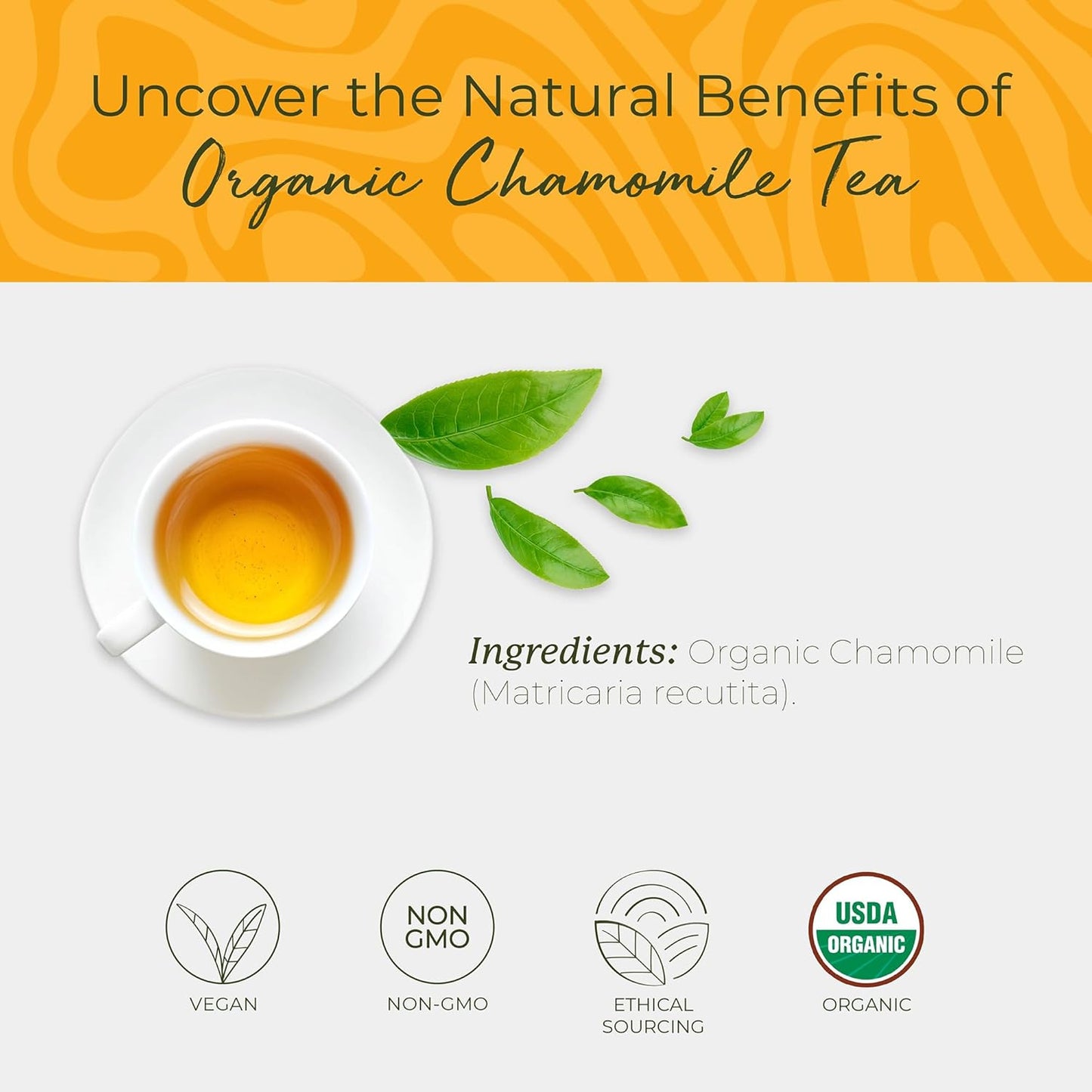 Starwest Botanicals Organic Chamomile Tea - Caffeine Free Herbal Tea, Supports Sleep & Relaxation, String Free Sachets, USDA Organic Chamomile, Non GMO - 20 Tea Bags