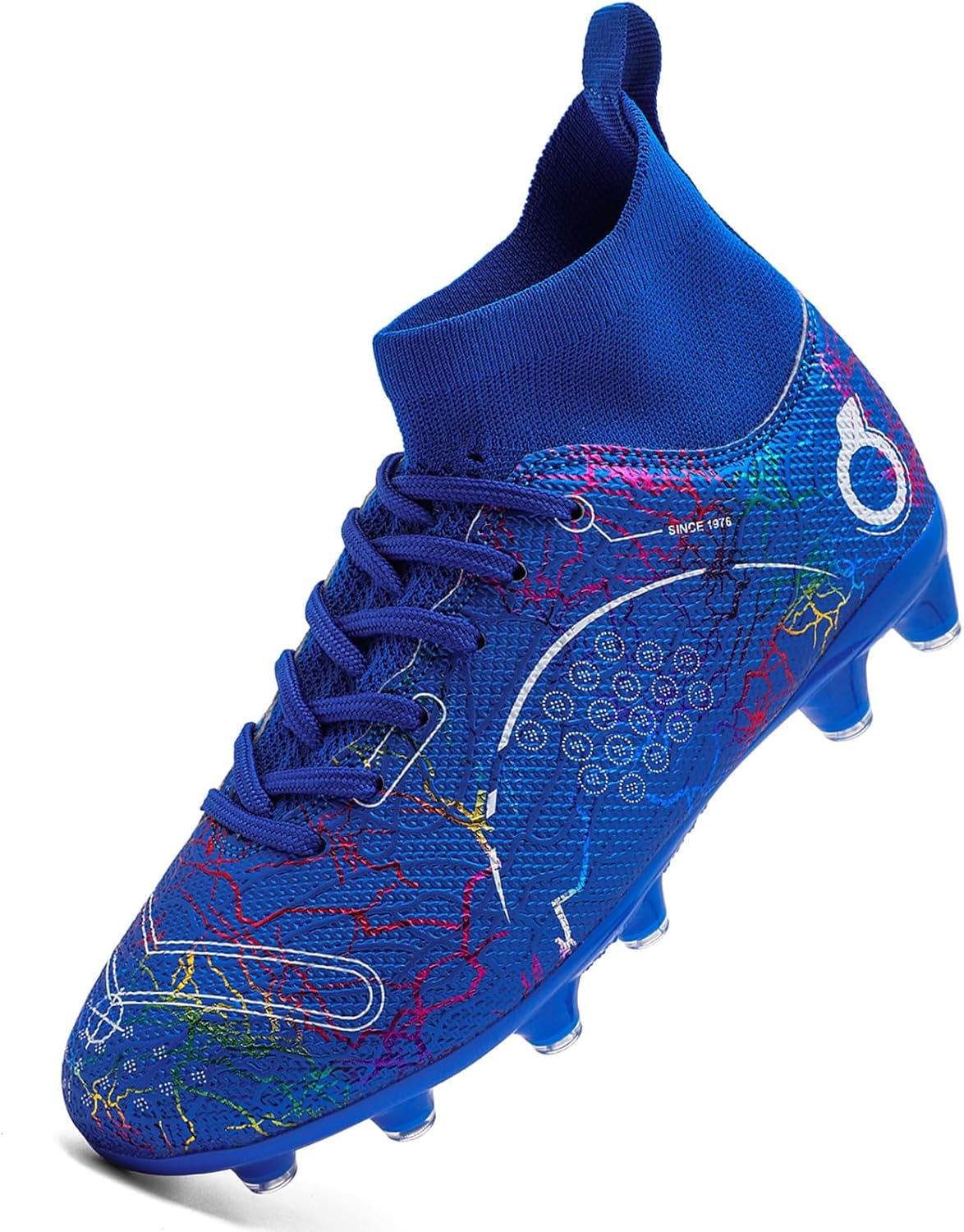 Boys' Soccer Shoes Kids Firm Ground Soccer Cleats Girls Athletic Sneakers Outdoor Turf Football Shoes for Little/Big Kid