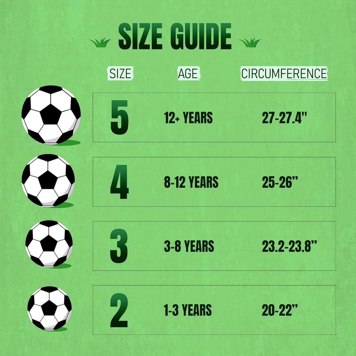 Soccer Ball Size 2 Size 3 Size 4 Size 5 with Pump - Single, 2 or 3 Pack - Official Size & Weight - Classic Indoor Outdoor Soccer Long-Lasting - Ideal Gift for Toddler Kids Boys Girls Youth Adult