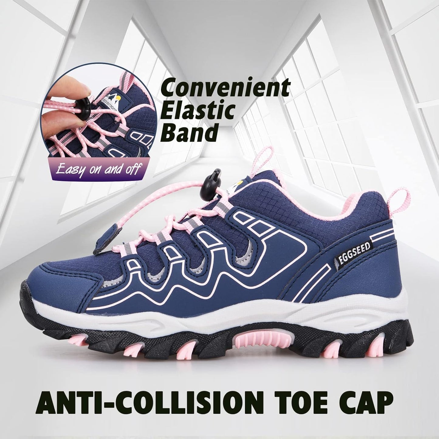 UOVO Boys Girls Kids Sneakers Hiking Running Outdoor Walking Tennis Shoes Waterproof Non Slip Fashion Sneakers(Little/Big Kids