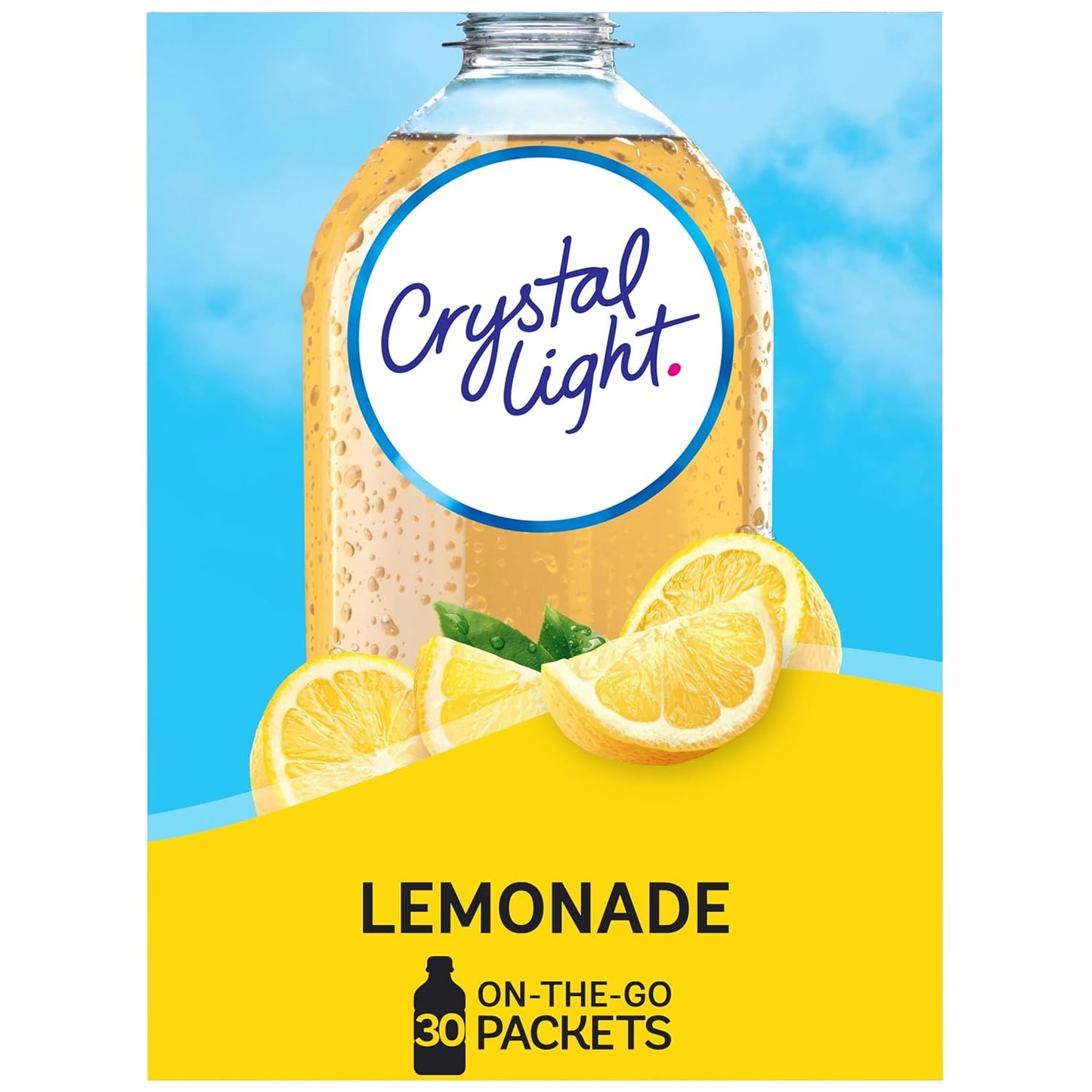 Crystal Light Lemonade Naturally Flavored with other natural flavor Powdered Drink Mix, 120 ct Pack, 4 Boxes of 30 On-the-Go-Packets