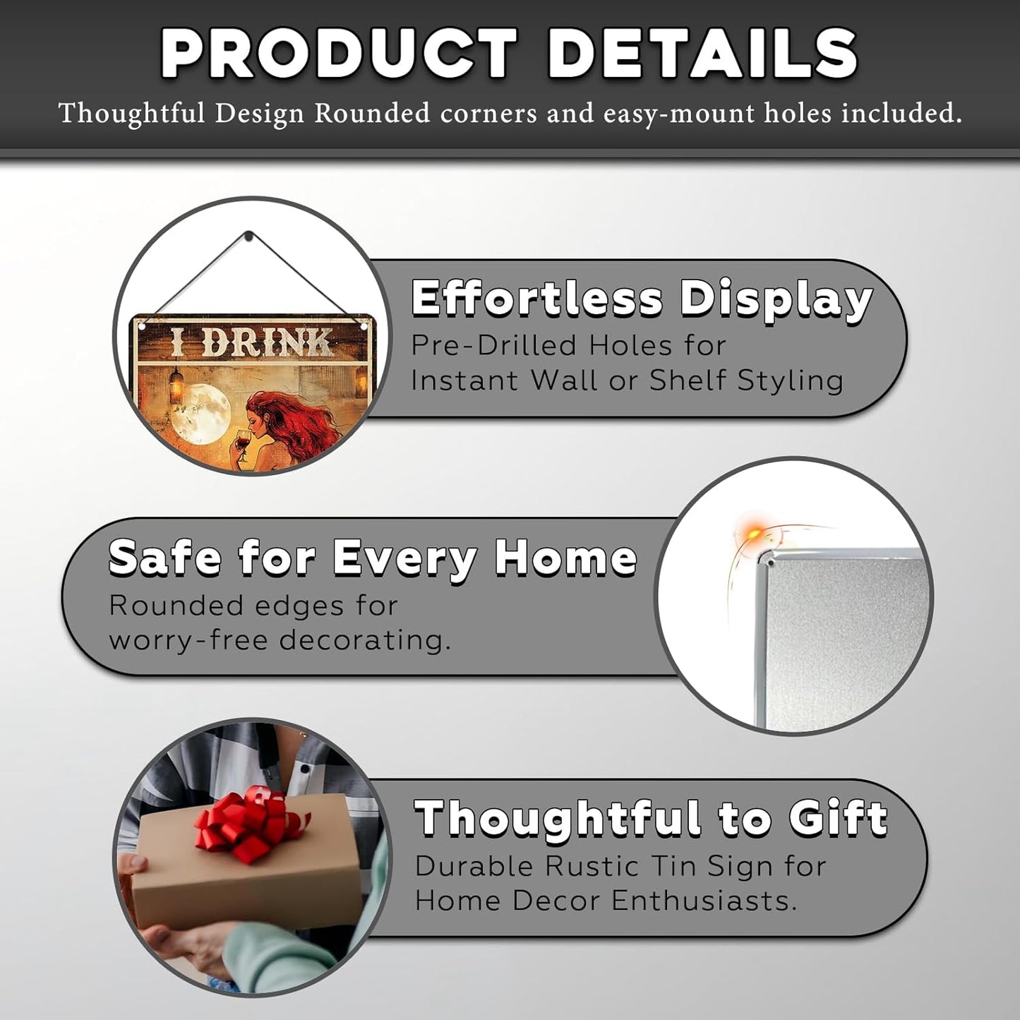 Vintage Mermaid Tin Sign I Drink Like A Fish Retro Wall Decor Decorations for Home Funny Wine Lover Nostalgic Metal Poster Indoor Store Cafe Toilet Kitchen Garden Bar Pubs Man cave 12 * 8inch