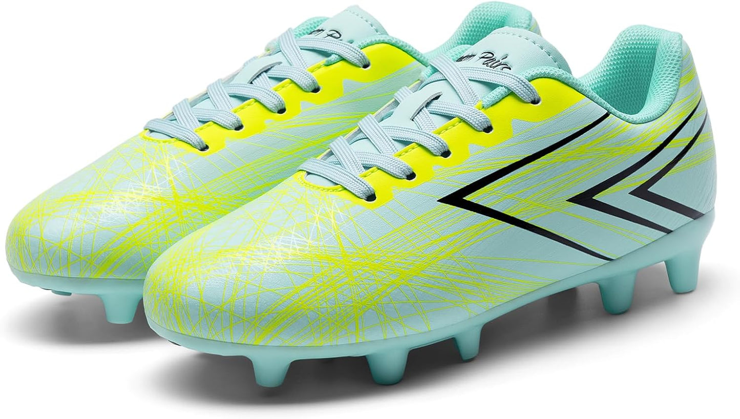 DREAM PAIRS Boys Girls Soccer Cleats Kids Youth Firm Ground Football Shoes for Little/Big Kid