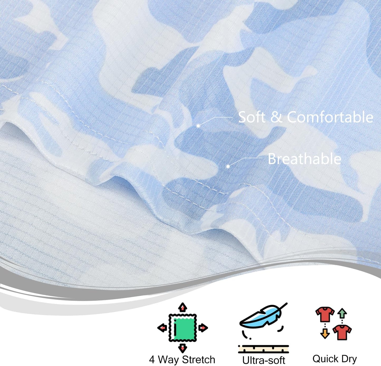 TAPULCO Mens Quick Dry Polo Shirts Camouflage Pattern Performance Athletic Lightweight Breathable Casual Golf Tshirts