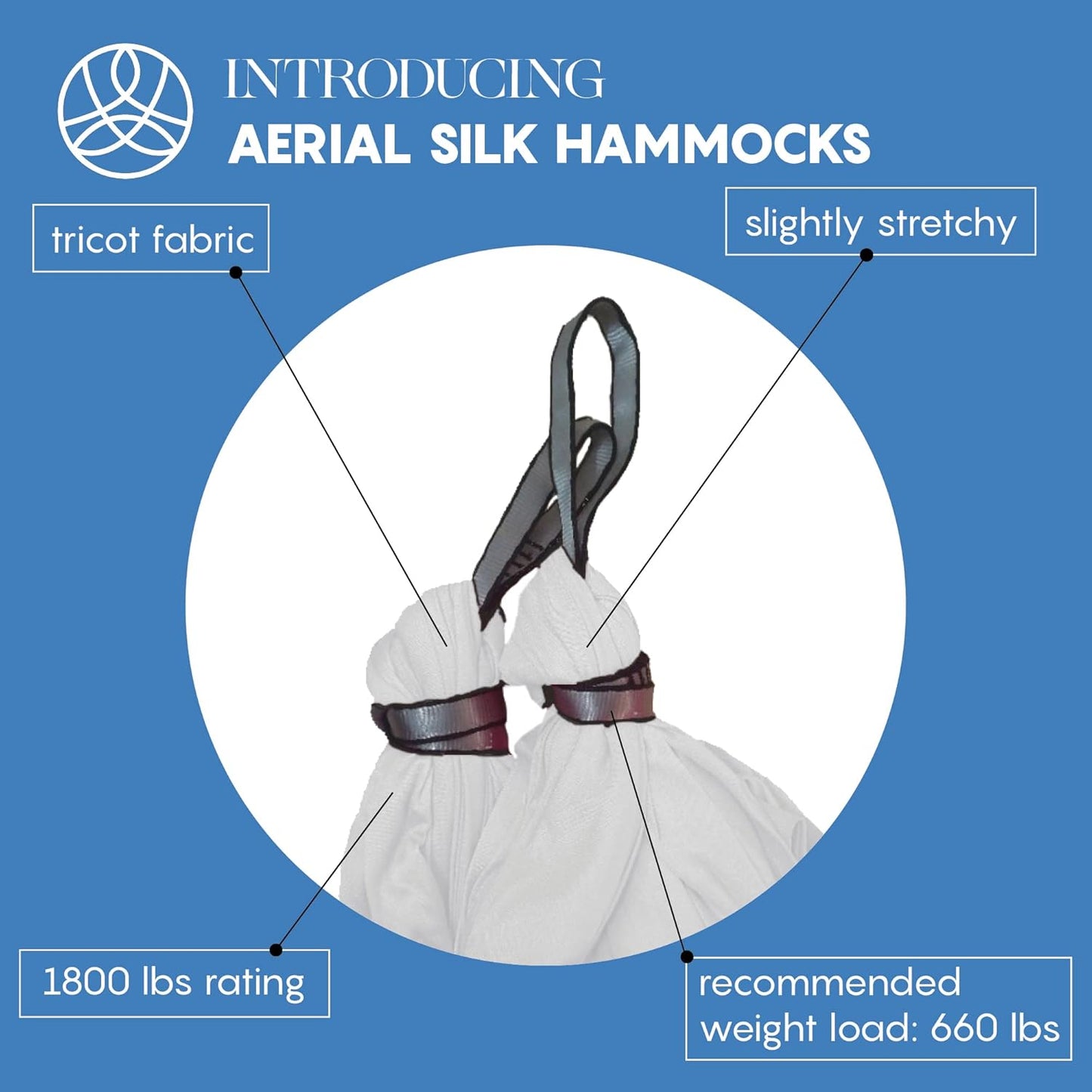 Aerial Silk Yoga Hammock & Swing for Home, Inversion Exercises, Starter Kit for All Levels - Durable with Extension Straps, Carabiners, and Pose Guide