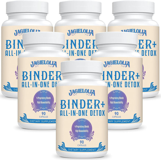 All-In-One Detox Binder Supplement 1500 MG - High Bioavailability, Liver Gut Detox Cleanse with Activated Charcoal, Zeolite & Bentonite Clay for Toxins, Liver, Digestive, 540 Vegan Capsules