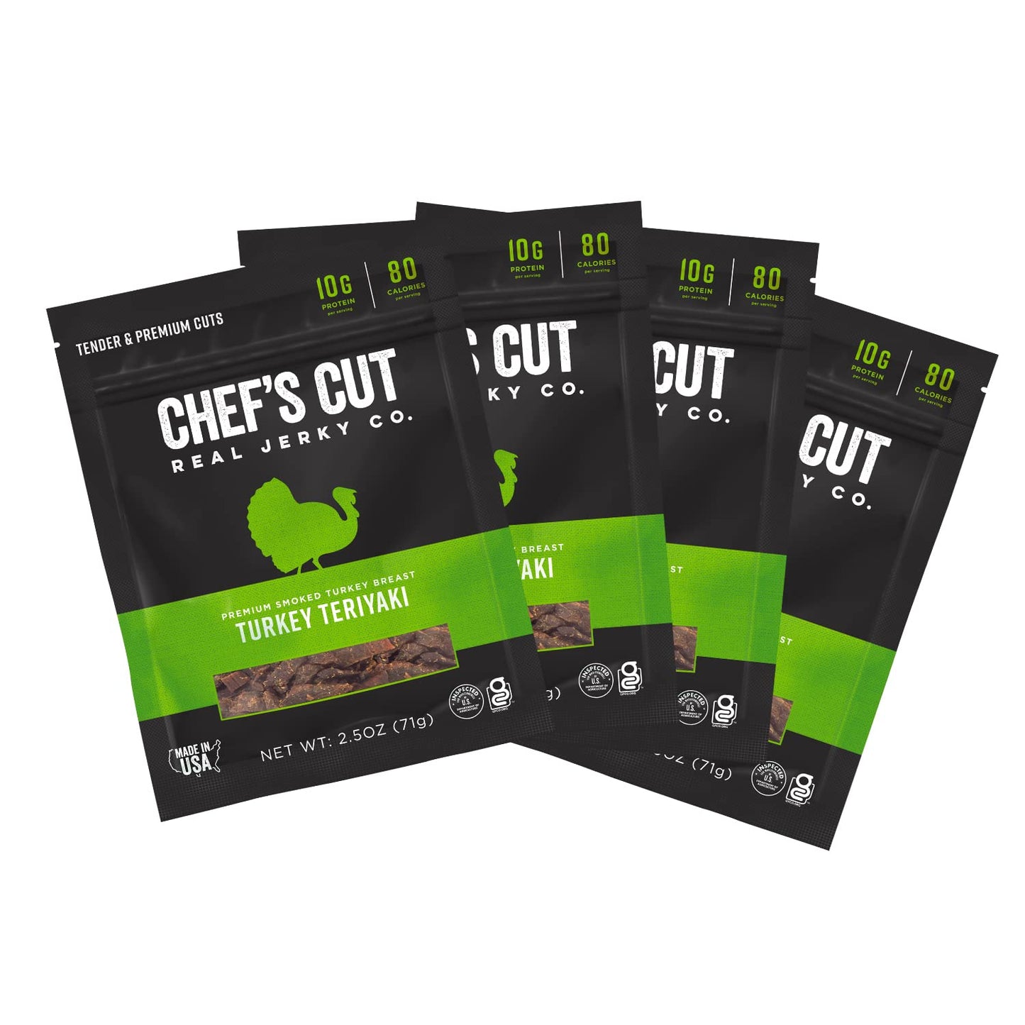 Chef's Cut Real Turkey Teriyaki Jerky, 2.5 Ounce (4 Pack)