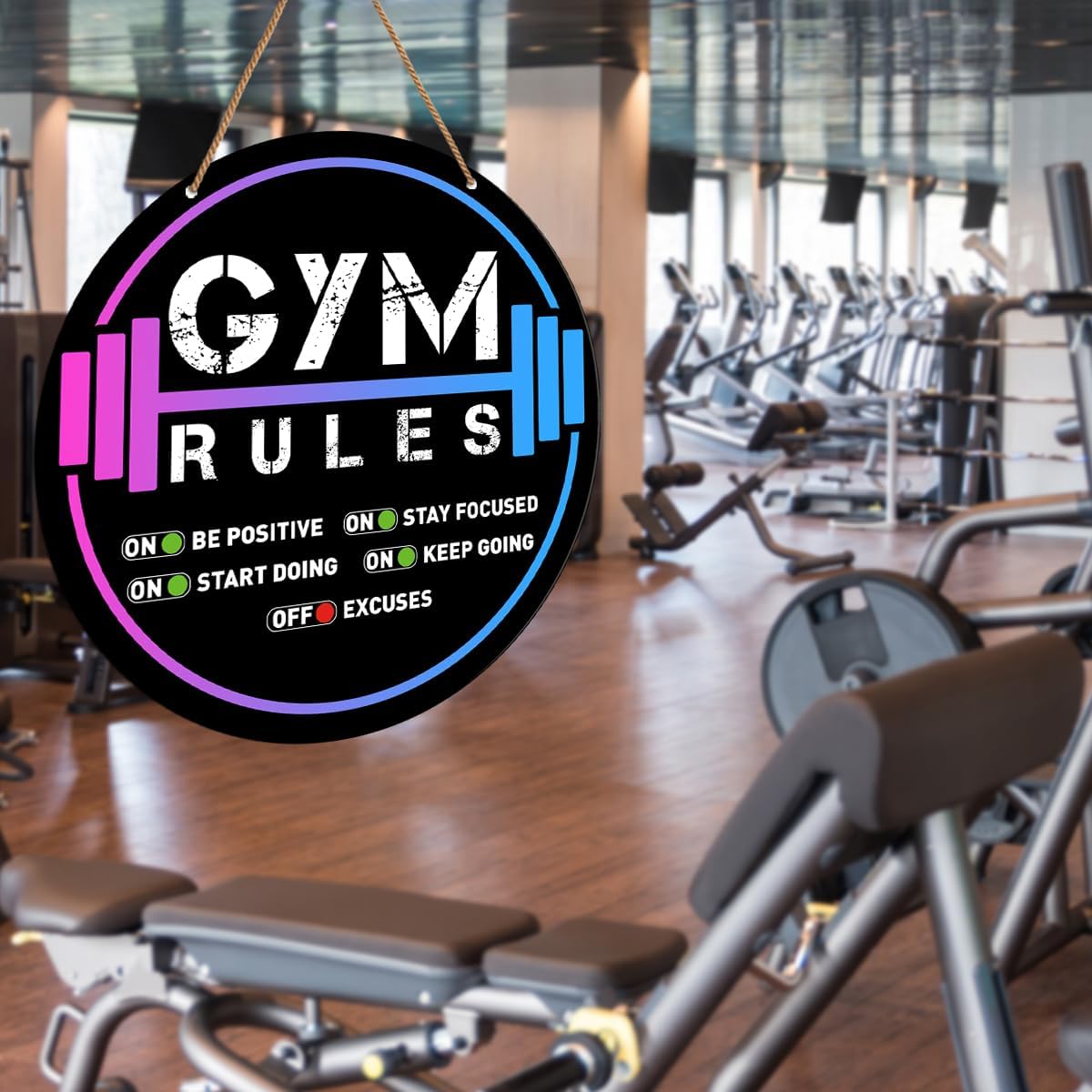 HSNBT Gym Signs Wall Decor, Home Gym Motivational Wall Decor Gym Hanging Signs Decorations for Fitness Workout Room Gift for Woman Man Gym Enthusiast, Gym Rules