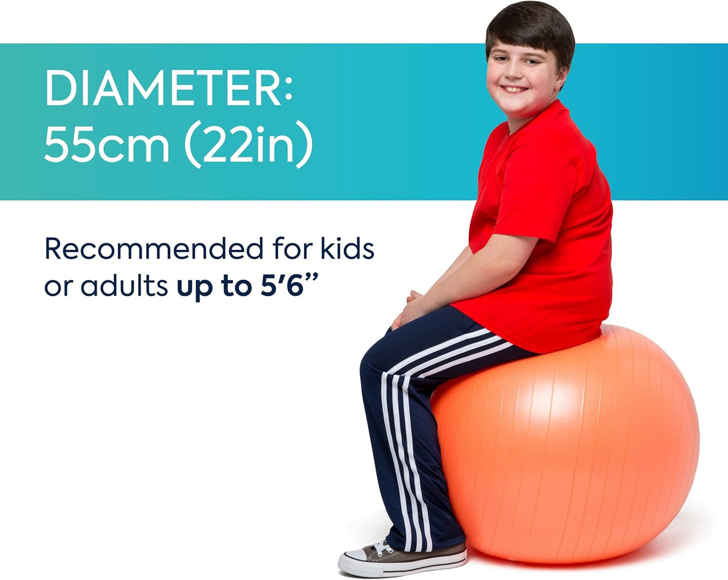 Bouncyband Balance Ball – Create Flexible Seating to Improve Focus at School, Office, or Home with This No-Roll Weighted Ball