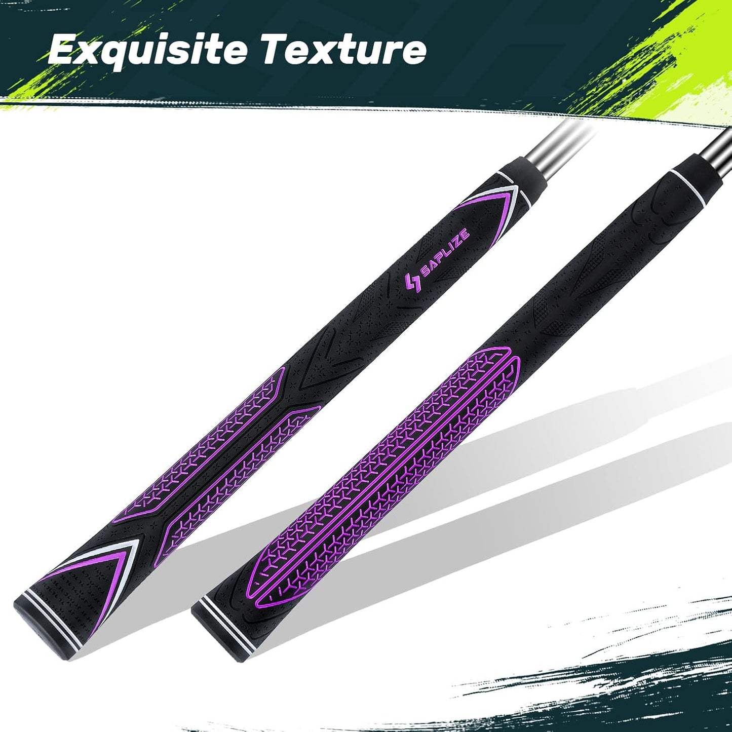 SAPLIZE High-performance Rubber Golf Grips 13 Pack, High Shock Absorption, Non-slip, Choose from 13 Grips with 15 Tapes or Full Regripping Kit, Available in Standard/Mid/Jumbo Sizes, CC10 Series