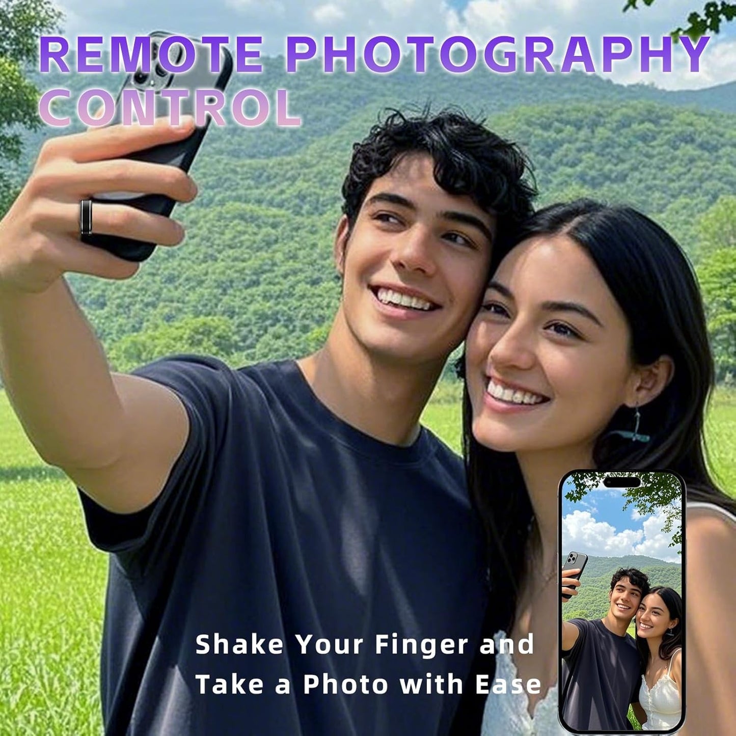 Activity Tracker Ring for Men – Smart Ring with Heart Rate, SpO2, Blood Pressure, Sleep Monitoring, Step & Calorie Counter, 5ATM Waterproof, No Subscription Fee (Black 7)