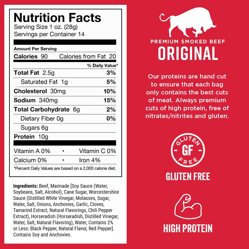 Chef's Cut Real Smoked Beef Original Recipe Jerky, 14 Ounce