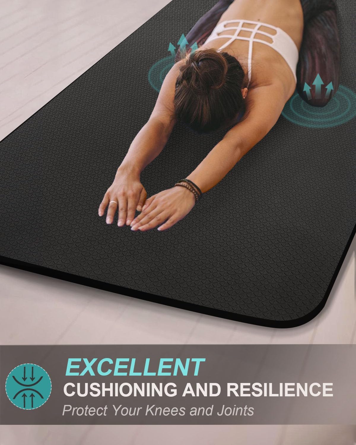 Extra Long & Wide Thick Yoga Mat for Tall Men & Women, 84'' x 32'' x 7mm Oversized Yoga Mat Double-Sided Non Slip, Pro TPE Yoga Mats with Strap