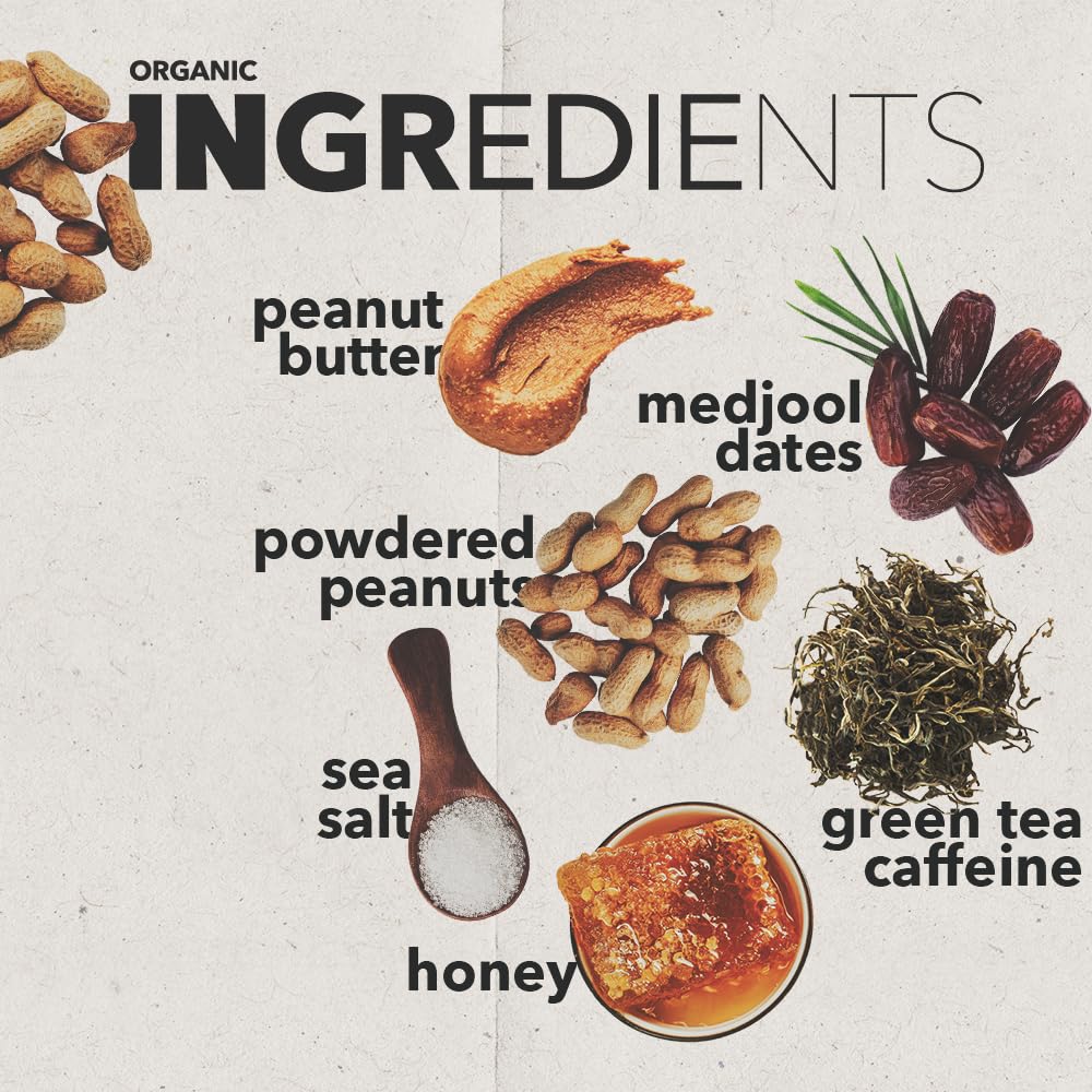 CAFF All Natural Energy Bites - Caffeinated Peanut Butter Bite for Energy Boost - 65mg Caffeine Peanut Butter Bars – 20 Calorie Organic Caffeine Snacks - Gluten-Free, Keto (20 Bites)