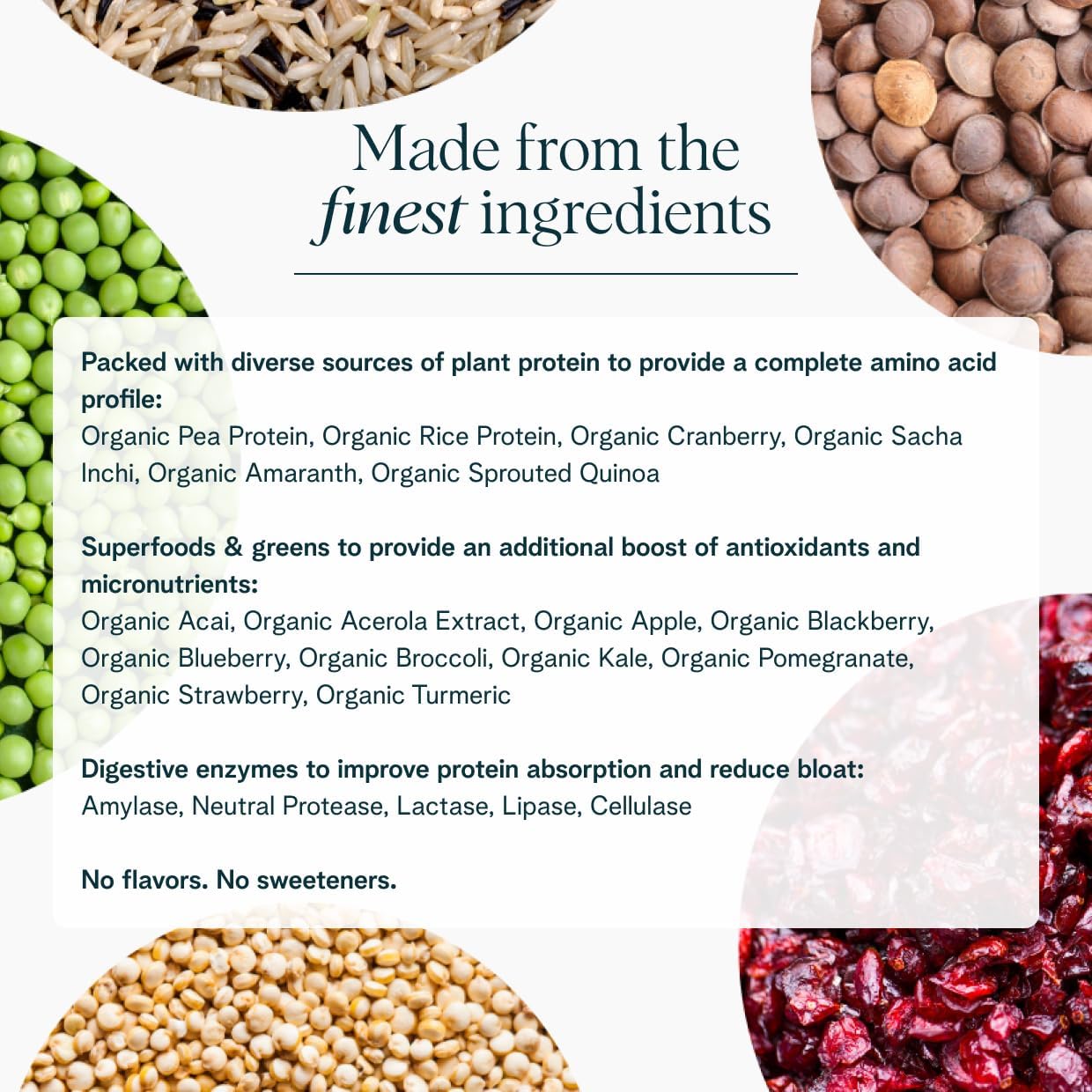 Ora Organic Vegan Protein Powder - 23g Plant Based Pea Protein + Superfood for Women and Men - Unsweetened & Unflavored - 20 Servings, No Erythritol, Keto-Friendly, Gluten-Free, Paleo, Soy-Free