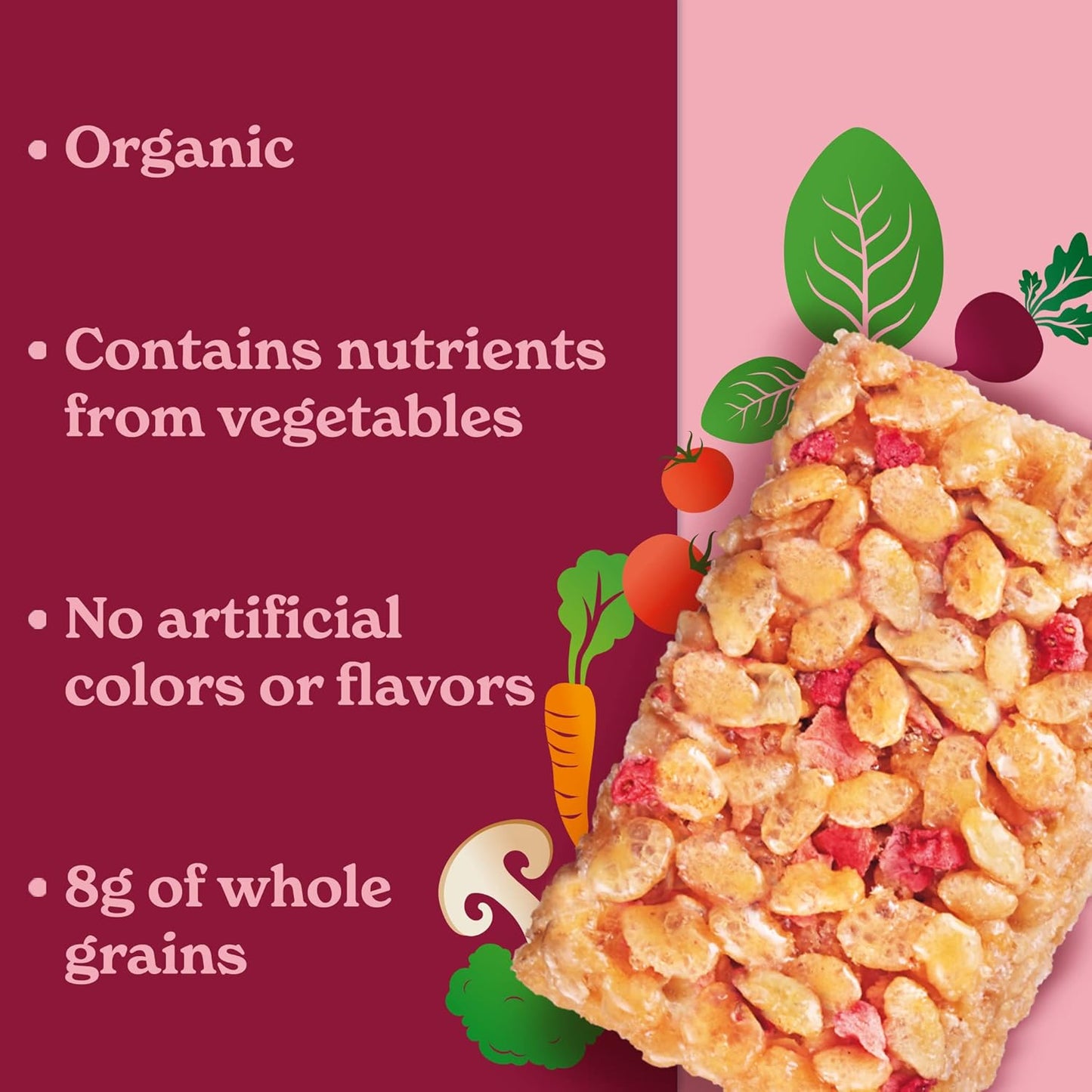 MadeGood Crispy Squares, Strawberry (36 Count) Gluten Free Snacks