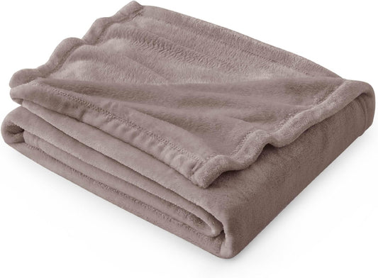 Bedsure Fleece Blankets Twin Size Mocha Brown - 300GSM Lightweight Plush Fuzzy Cozy Soft Blanket for Bed, Sofa, Couch, Travel, Camping, 60x80 inches