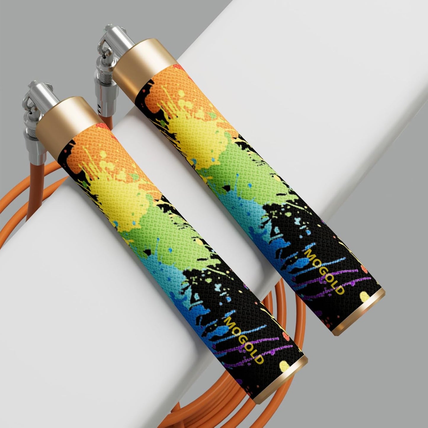 Weighted Jump Rope for Men Women -Interchangeable 1/5lb 1/4lb 1/2lb Heavy jump ropes - 360 Degree Spin - Length Adjustable,Ergonomics Leather Grip Skipping Rope for Fitness Weight Loss & More