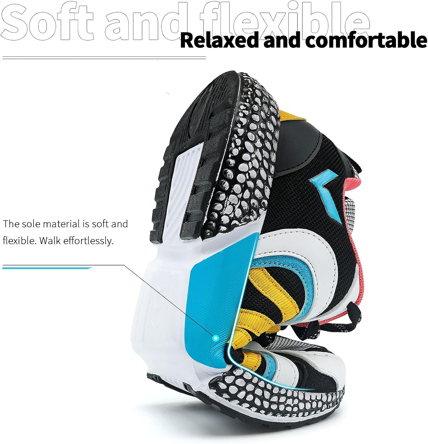 WETIKE Boy's Shoes Mesh Slip on Lightweight Running Sneakers