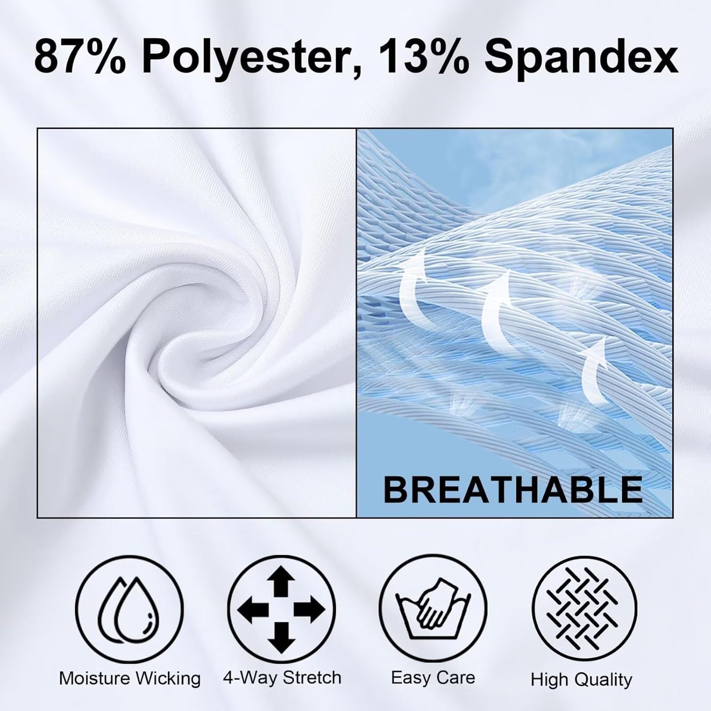 M MAELREG Collarless Golf Shirts for Men Dry Fit Moisture Wicking Performance Solid Casual Mens Henley Shirts Short Sleeve