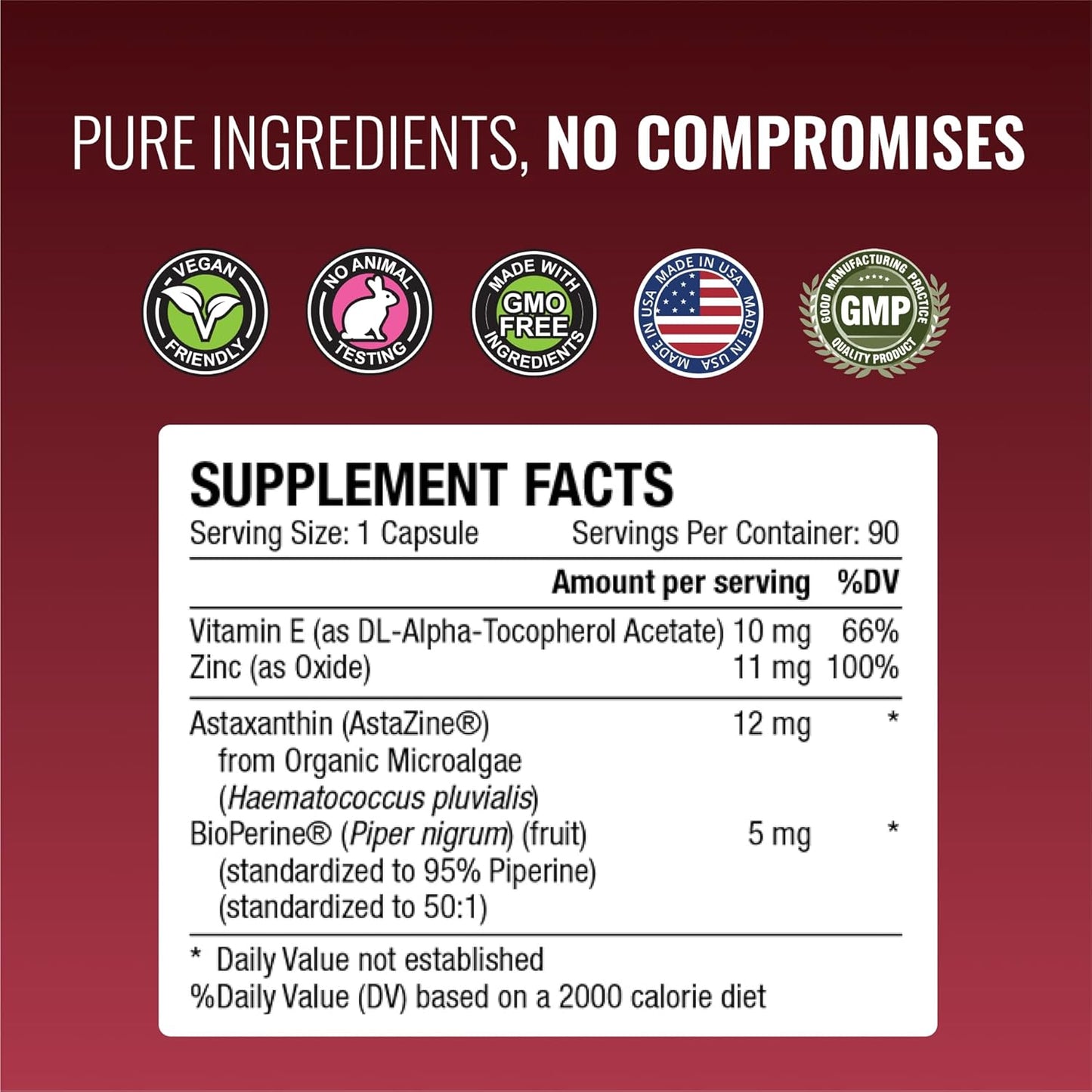 Approved Science® Astaxanthin 12 mg - Extra Strength Antioxidant - Supports Heart, Eyes, Skin - 180 Vegan Capsules - 6 Month Supply