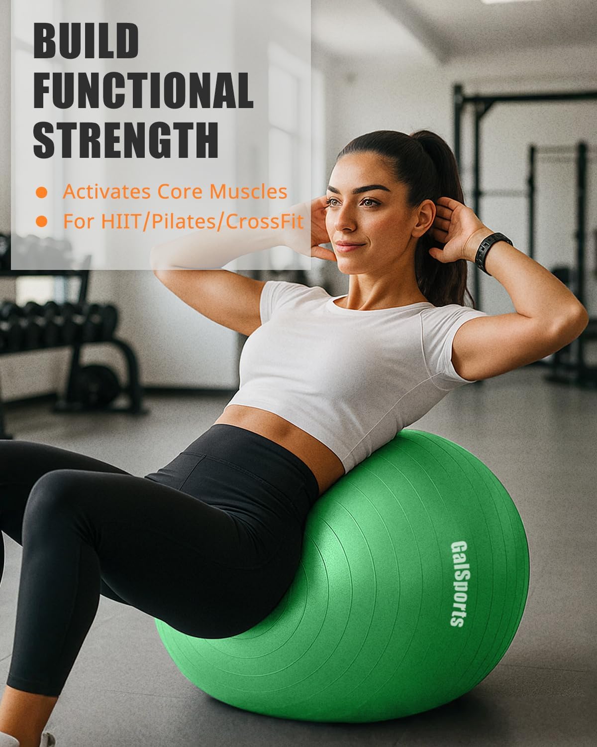 GalSports Anti-Burst Slip Resistant Stability Ball - Swiss Ball for Home Gym & Physical Therapy