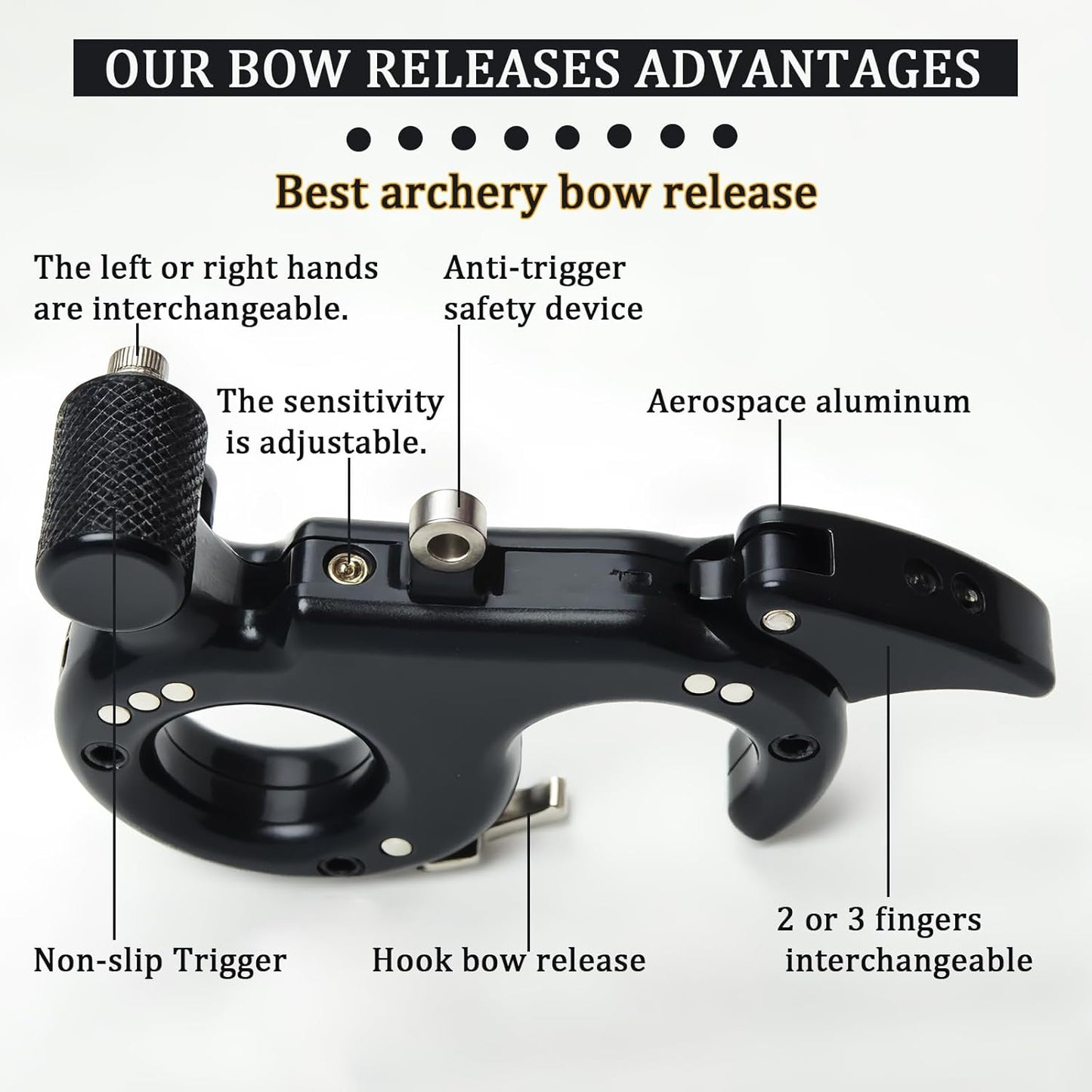 Bow Release for Compound Bow 360° Rotatable Thumb Release for Compound Bow Archery Trigger Release