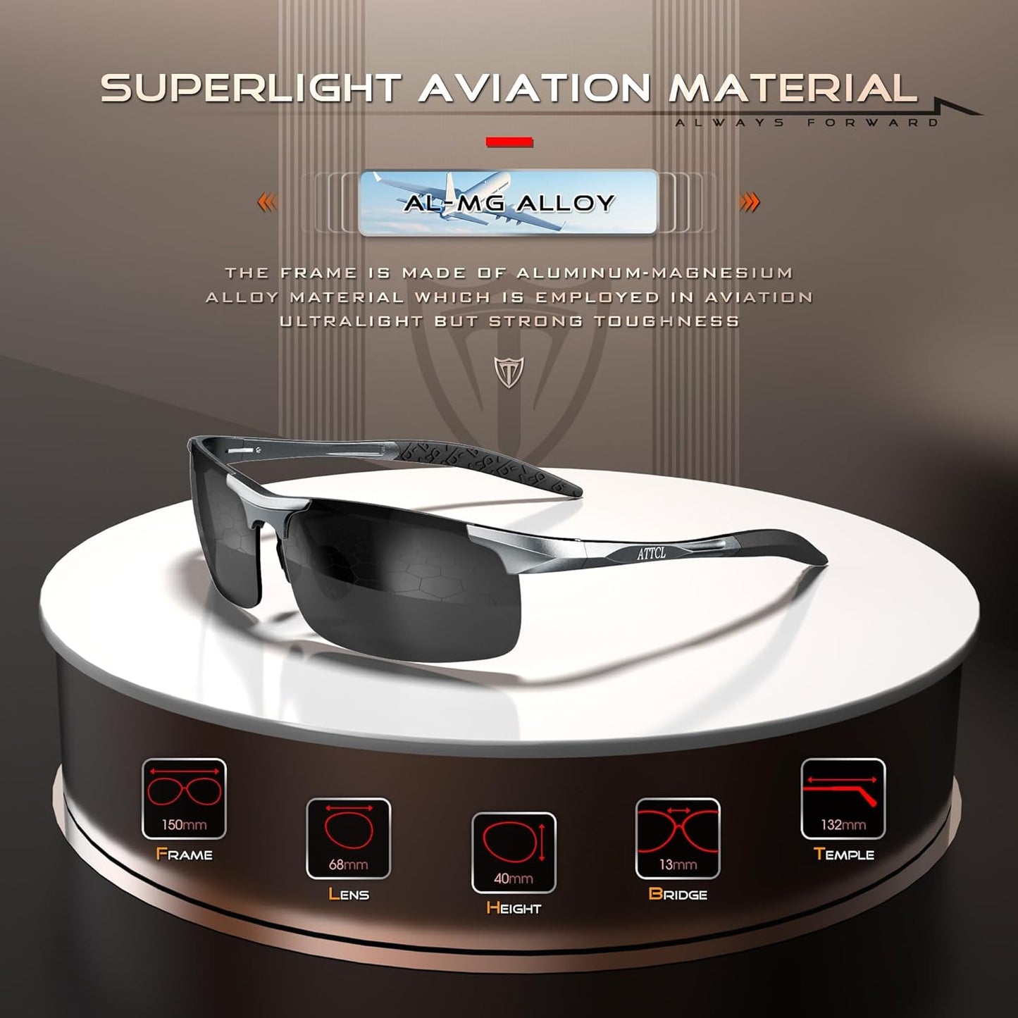 ATTCL Men's Sports Polarized Sunglasses Men for Driving running Fishing Golf - UV Protection Sun glasses Metal Frame