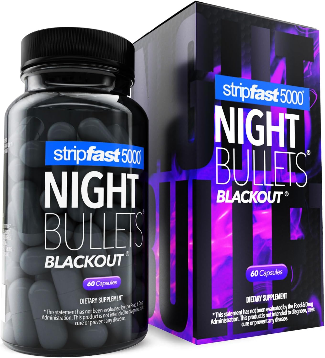 stripfast5000 Night Bullet Capsules for Women and Men - 60 Count