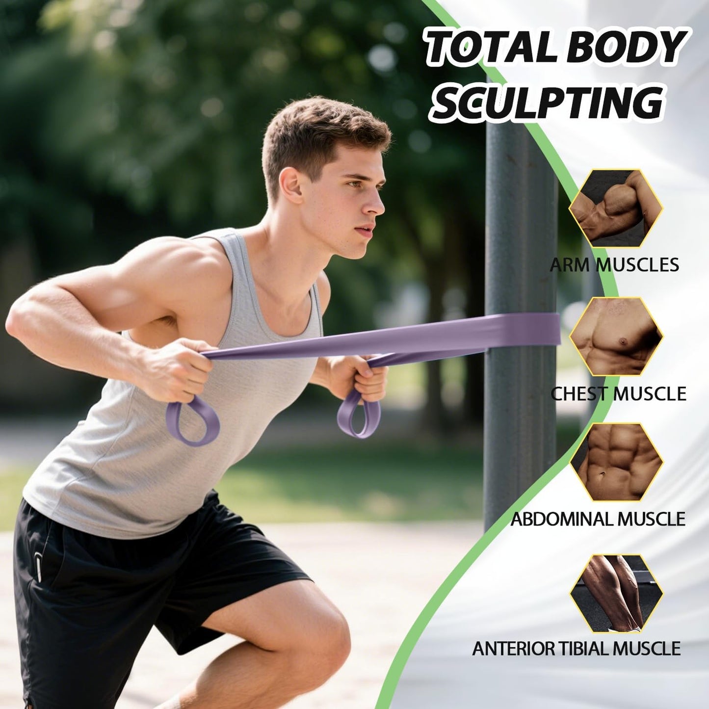 LEEKEY Resistance Bands Set for Pull-Up Assistance & Full-Body Training, Multi-Level Exercise Bands with Bag for Home Workouts, Physical Therapy, Strength Training (Men/Women)