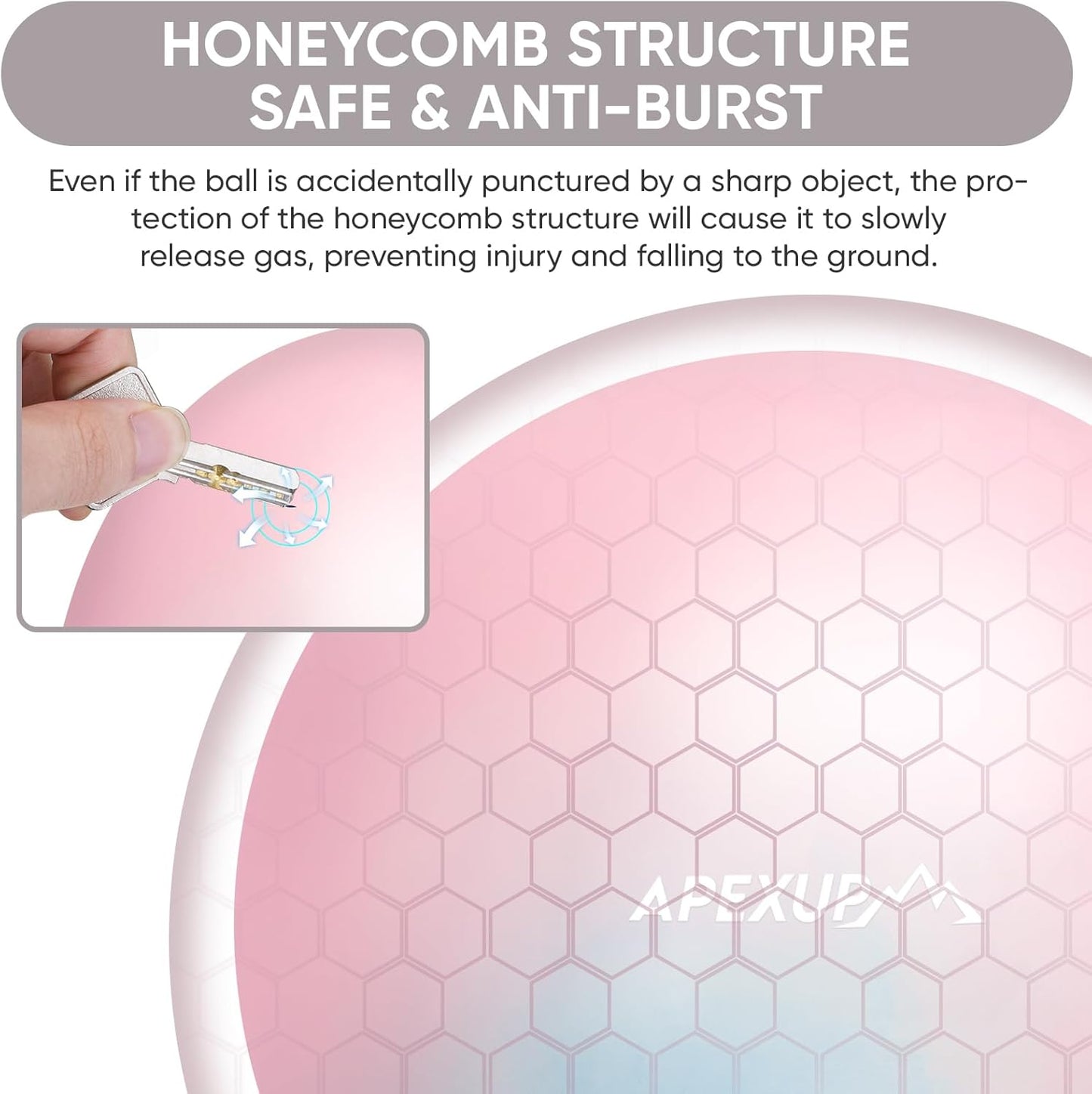 APEXUP Yoga & Pilates Ball - Anti Slip Heavy Duty Gym Ball for Fitness, Balance & Core Workout