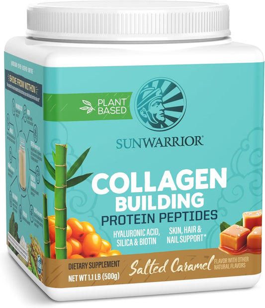 Vegan Collagen Protein Powder for Women Silica Plant Based Collagen Powder with Vegan Hair Skin and Nails Vitamins Non-GMO No Added Sugar Soy Dairy & Gluten Free (Salted Caramel, 20 Servings)