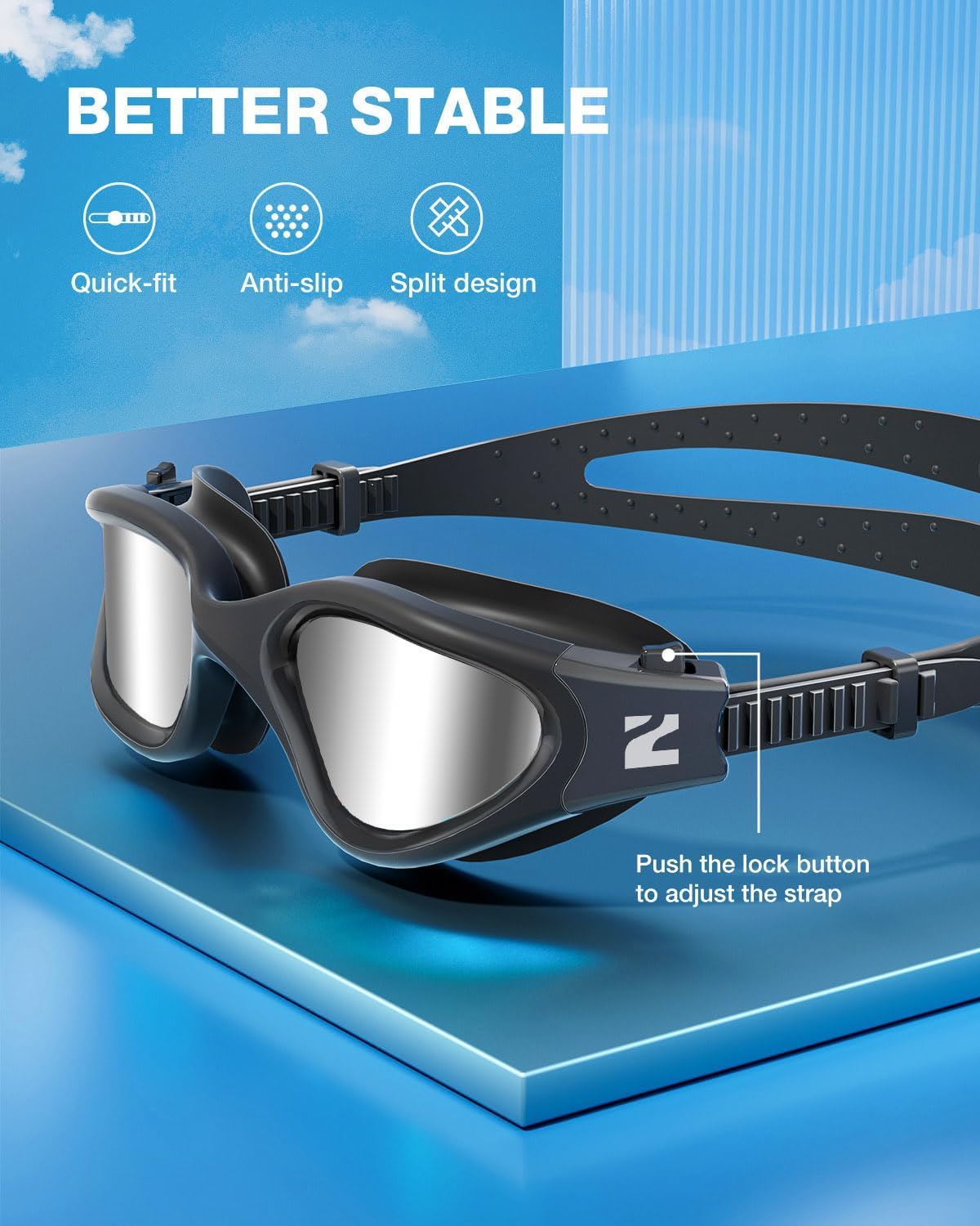 ZIONOR Swim Goggles, G1 SE Swimming Goggles Anti-fog for Adult Men Women