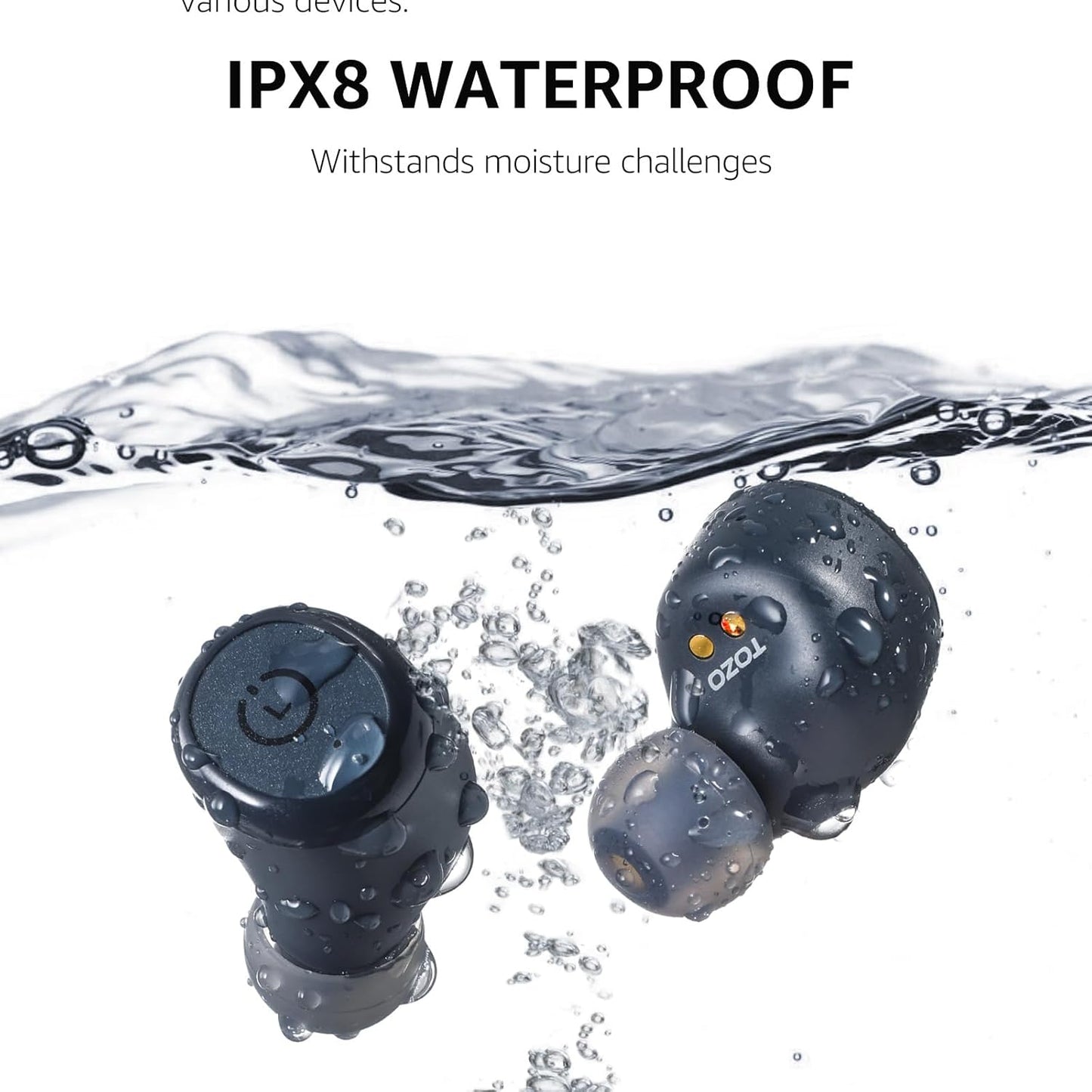 TOZO T10 Wireless Earbuds Bluetooth 5.3 Headphones, App Customize EQ, Ergonomic Design, 55H Playtime, Wireless Charging Case, IPX8 Waterproof Sound in-Ear Headset, 2025 New Version