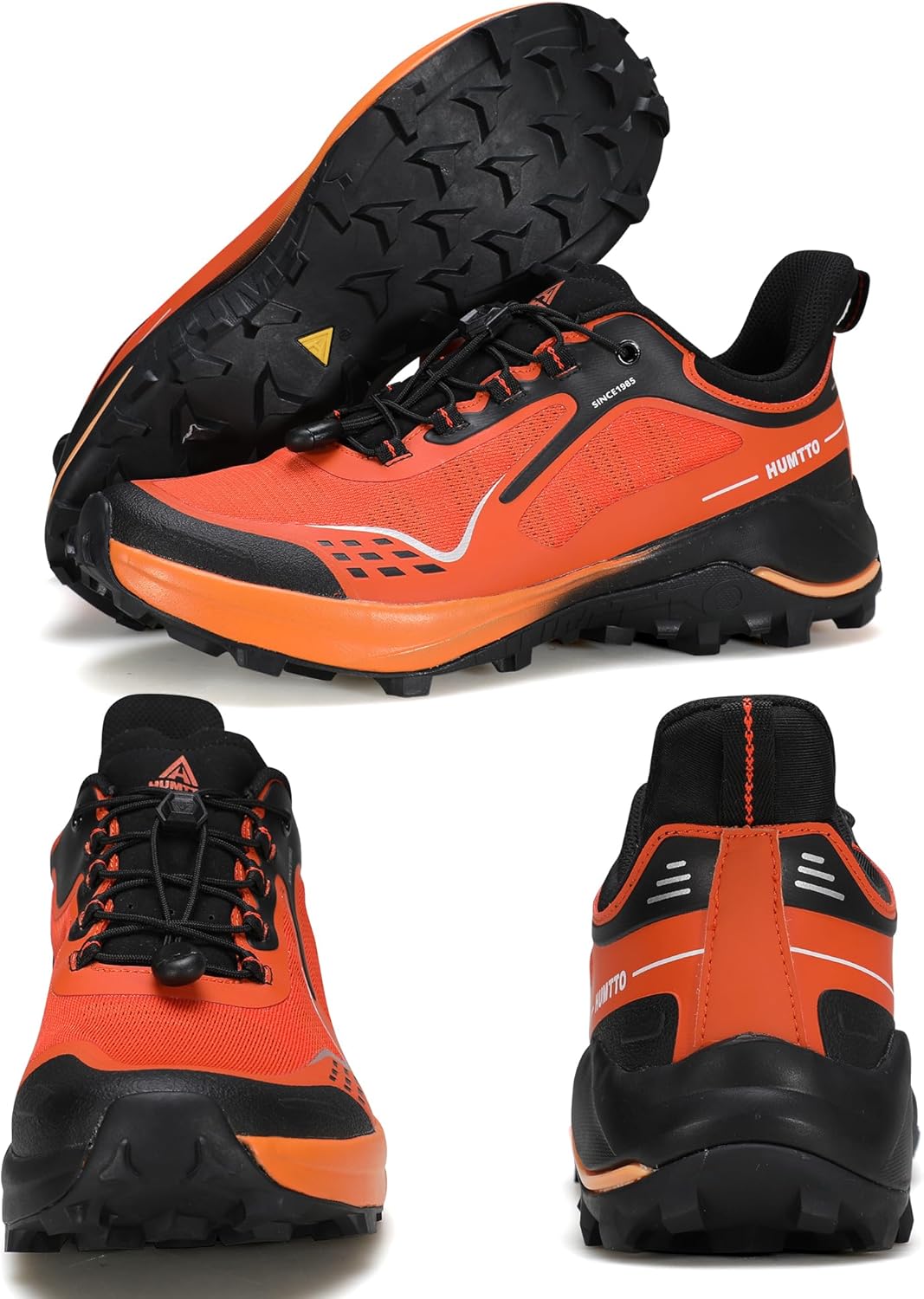 HUMTTO Men's Quick Laces Hiking Sneaker Lightweight Breathable Walking Outdoors Trail Running Shoes