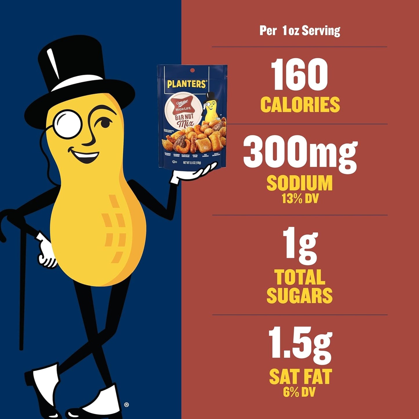 PLANTERS Trail Mix Miller High Life Bar Nut Mix, 5.5 OZ