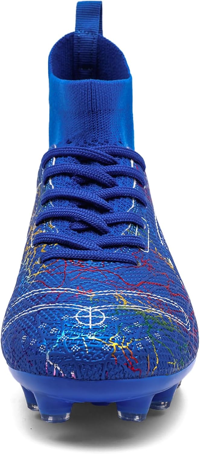 Boys' Soccer Shoes Kids Firm Ground Soccer Cleats Girls Athletic Sneakers Outdoor Turf Football Shoes for Little/Big Kid