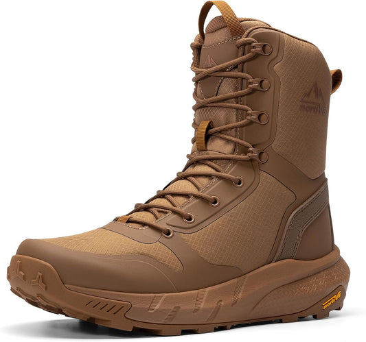 NORTIV 8 Men's Military Tactical Boot Lightweight Comfortable Boots for Work All Day Side Zipper Motorcycle Combat Hiking Boots Metrostrike(8-9 Inches)