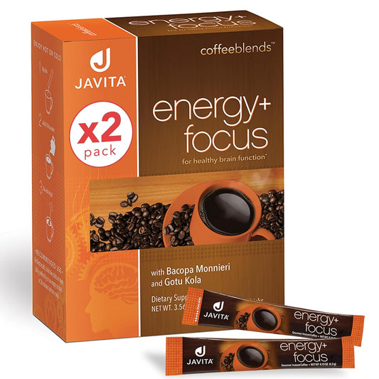 Javita Energy + Focus Instant Coffee Packets, 100% South American Arabica & Robusta Blend, plus Herbs for Clarity, Energy, & Focus, Keto, Dieters Drink, 2 box / 24 (4.2g Sticks), 48 Count
