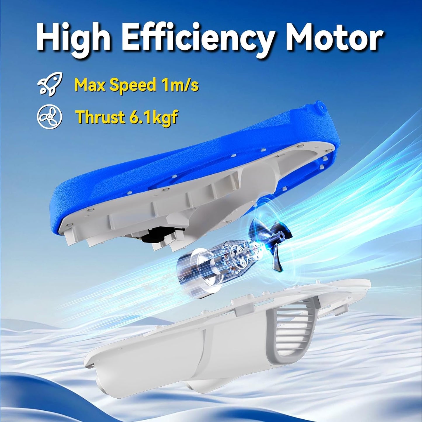 Electric Swimming Kickboard for Kids – 2-in-1 Water Jet & Propeller, Water Scooter Float Board for Swim Training, 6.1kgf Thrust, 24V/4.6Ah Battery, 45 Min Runtime, Load 198 lbs, Summer Pool Toy