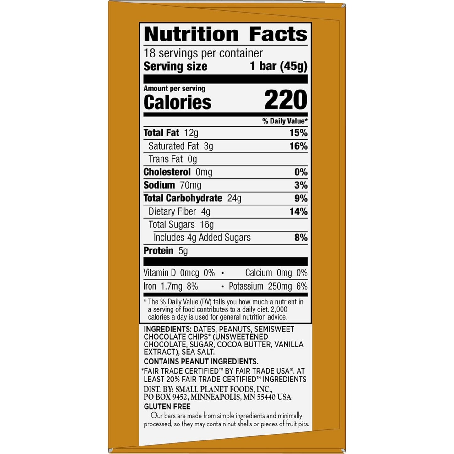 Larabar Peanut Butter Chocolate Chip, Fruit and Nut Bars, Gluten Free and Vegan, 28.8 oz, 18 Ct