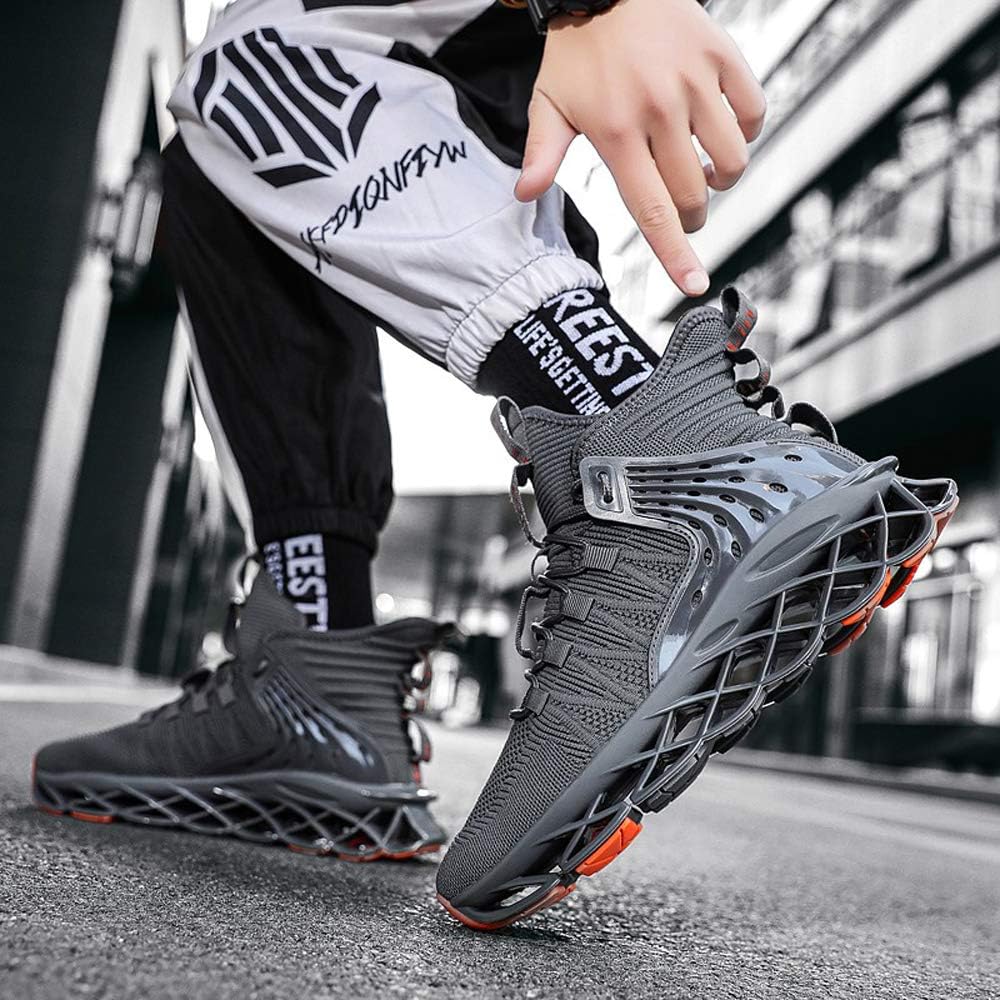 Hello MrLin Men's Running Shoes Non Slip Athletic Tennis Walking Blade Type Sneakers Hip Hop