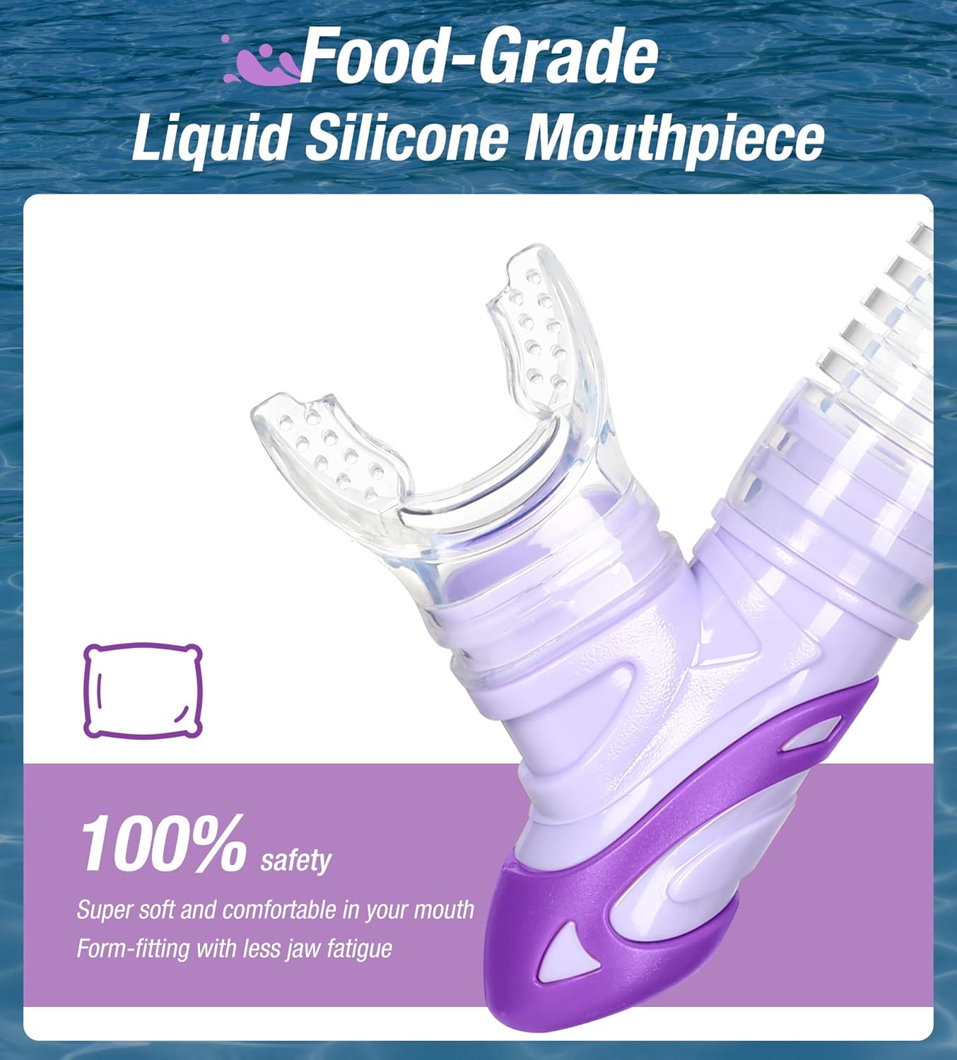 Aegend Dry Snorkel, Dive Mask Easy-Breath Free Diving Snorkel for Snorkeling Scuba Diving Freediving Swimming, with Top Dry Valve and Food-Grade Silicone Mouthpiece